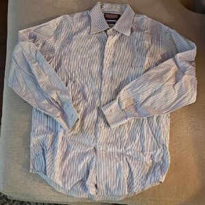 Vineyard Vines Men's Blue and White Striped Shirt